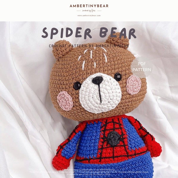 SPIDER BEAR - crochet bear cosplay pattern - instant download - amigurumi bear