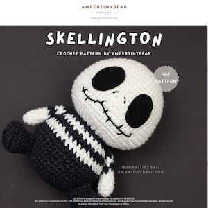 SKELLINGTON - pattern crochet - Amigurumi jack skellington crochet - Crochet PDF Pattern - instant download