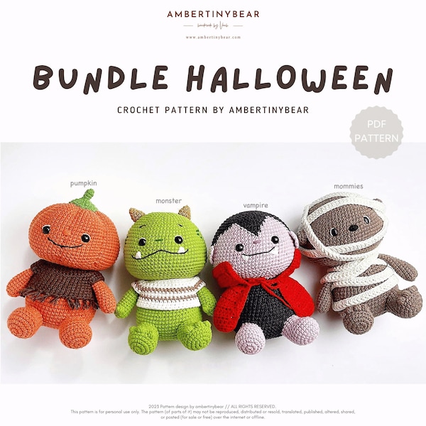 BUNDLE HALLOWEEN - Collection patron halloween - Amigurumi Halloween - patron au crochet - téléchargement immédiat