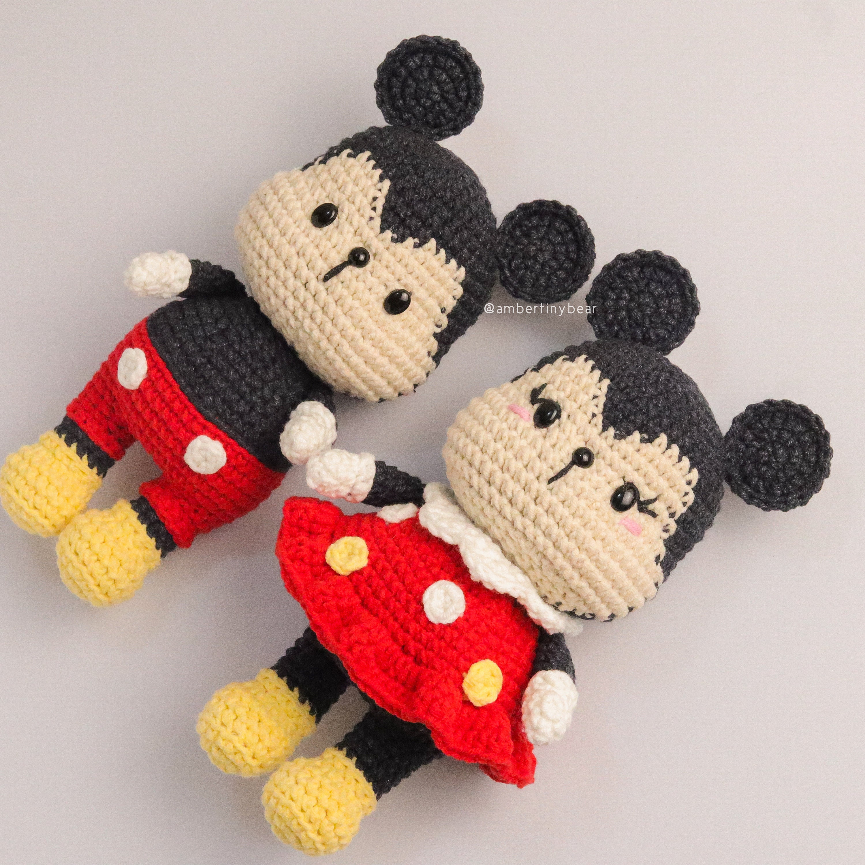 ミニー＆ミッキーマウス - かぎ針編みパターン - あみぐるみマウス