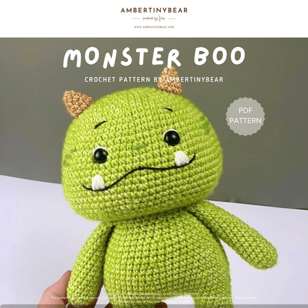 Boo Crochet Monster Boo Crochet Pattern – Amigurumi Monster (PDF Pattern) - Etsy
