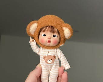 Crocheted Customizable Monkey Hats for doll - BJD Doll Outfit