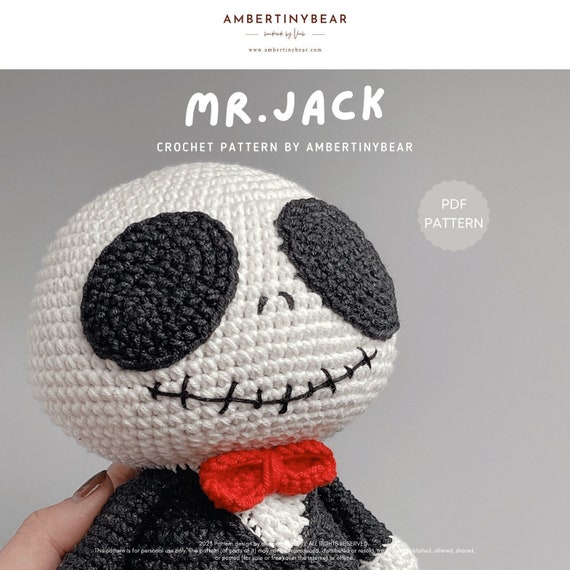 ジャック・スケリントン氏の編み図：あみぐるみ人形（PDFパターン