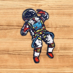 Spaceman Iron On Patch Classic embroidered sew on badge jean jacket backpack bag hat vintage NASA moon earth cool Astronaut unique patches image 1