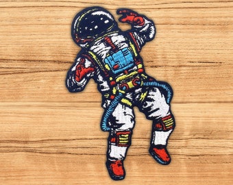 Spaceman Iron On Patch | Classic embroidered sew on badge jean jacket backpack bag hat vintage NASA moon earth cool Astronaut unique patches