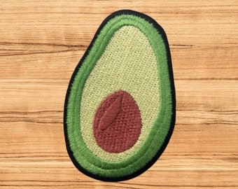 Avocado Iron On Patch | Embroidered sew on badge clothes jean jacket bag backpack tee hat cool food green cute unique cool vegetable fruit