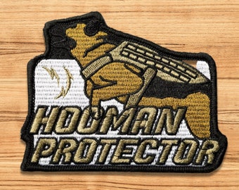 Hooman Protector - Funny velcro merit tactical morale badge patch for dogs - Tac harness vest backpack clothing luggage pack hook loop