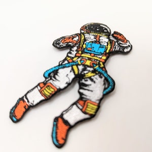 Spaceman Iron On Patch Classic embroidered sew on badge jean jacket backpack bag hat vintage NASA moon earth cool Astronaut unique patches image 3