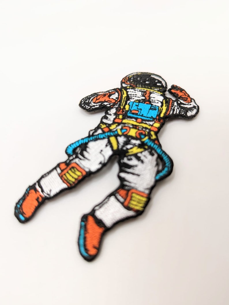 Spaceman Iron On Patch Classic embroidered sew on badge jean jacket backpack bag hat vintage NASA moon earth cool Astronaut unique patches image 3