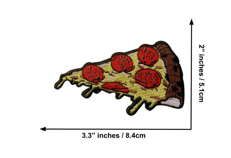 Classic sew on embroidered jean denim jacket bag hat backpack cheese food funny colorful cool patches Pepperoni Pizza Slice Iron On Patch