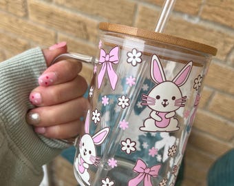 Easter Bunny glass mug