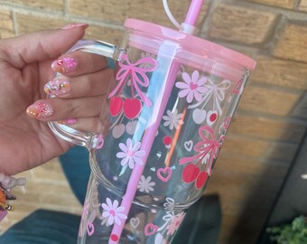 Cherry 20oz Glass tumbler
