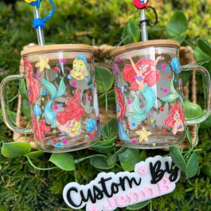 Ariel Mermaid Glass Mug: Under The Sea Iced Coffee Cup