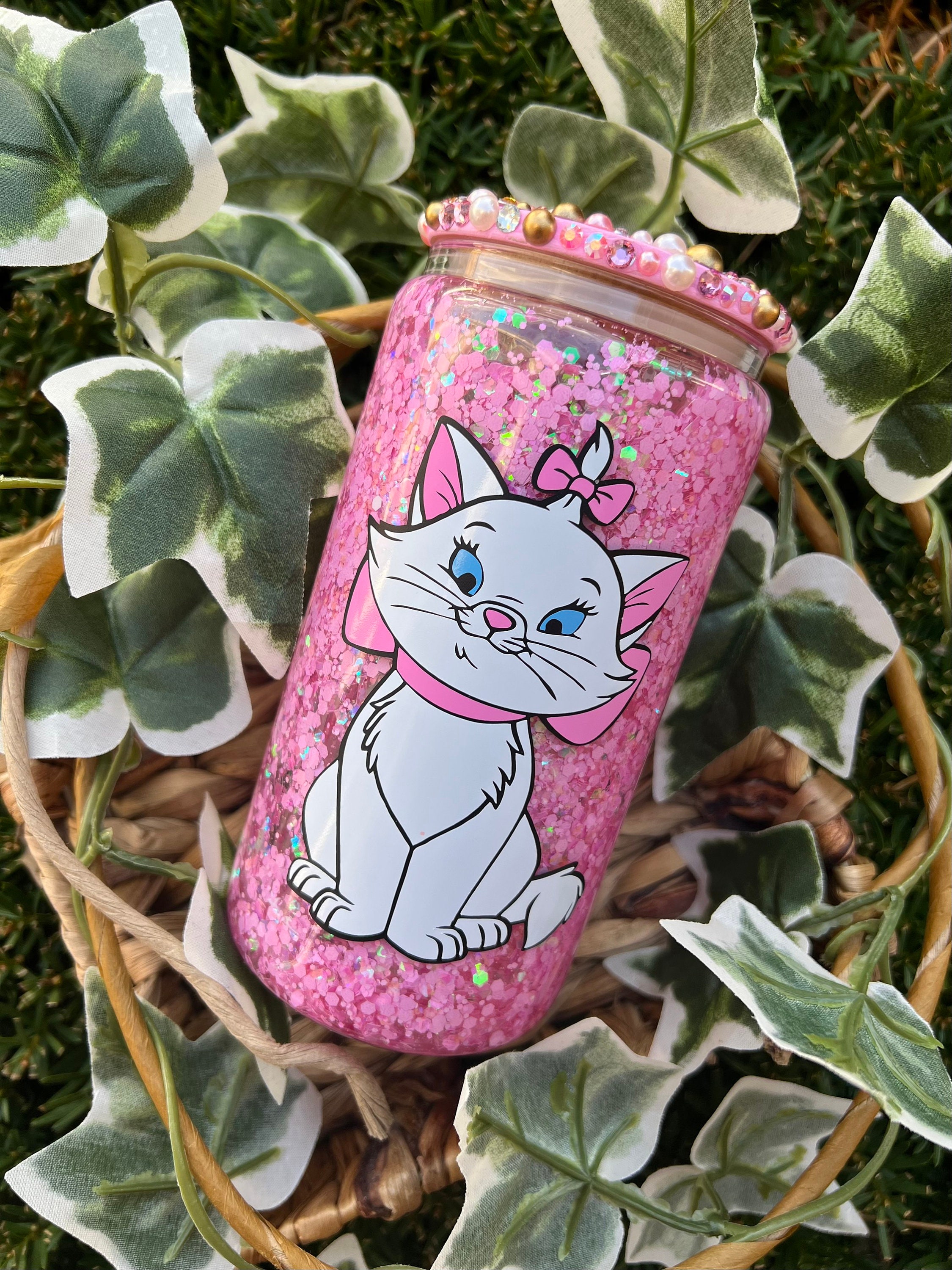 Pink Glass Cat Etsy