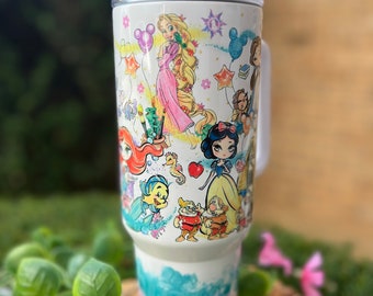 Princesses 40oz Tumbler| Sublimation| Dupe | custom-made| tumbler| Gift| girly| Princess
