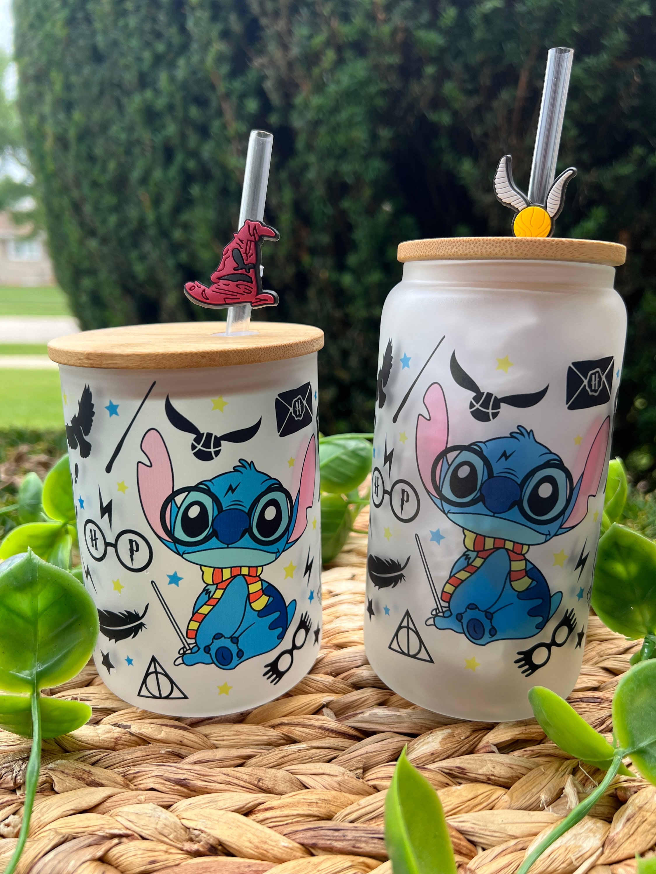 Cute Magic Stitch 16 Oz Frosted Beer Can Glass Cup Stitch 