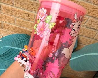 Marie Cat 20oz Pink tumbler