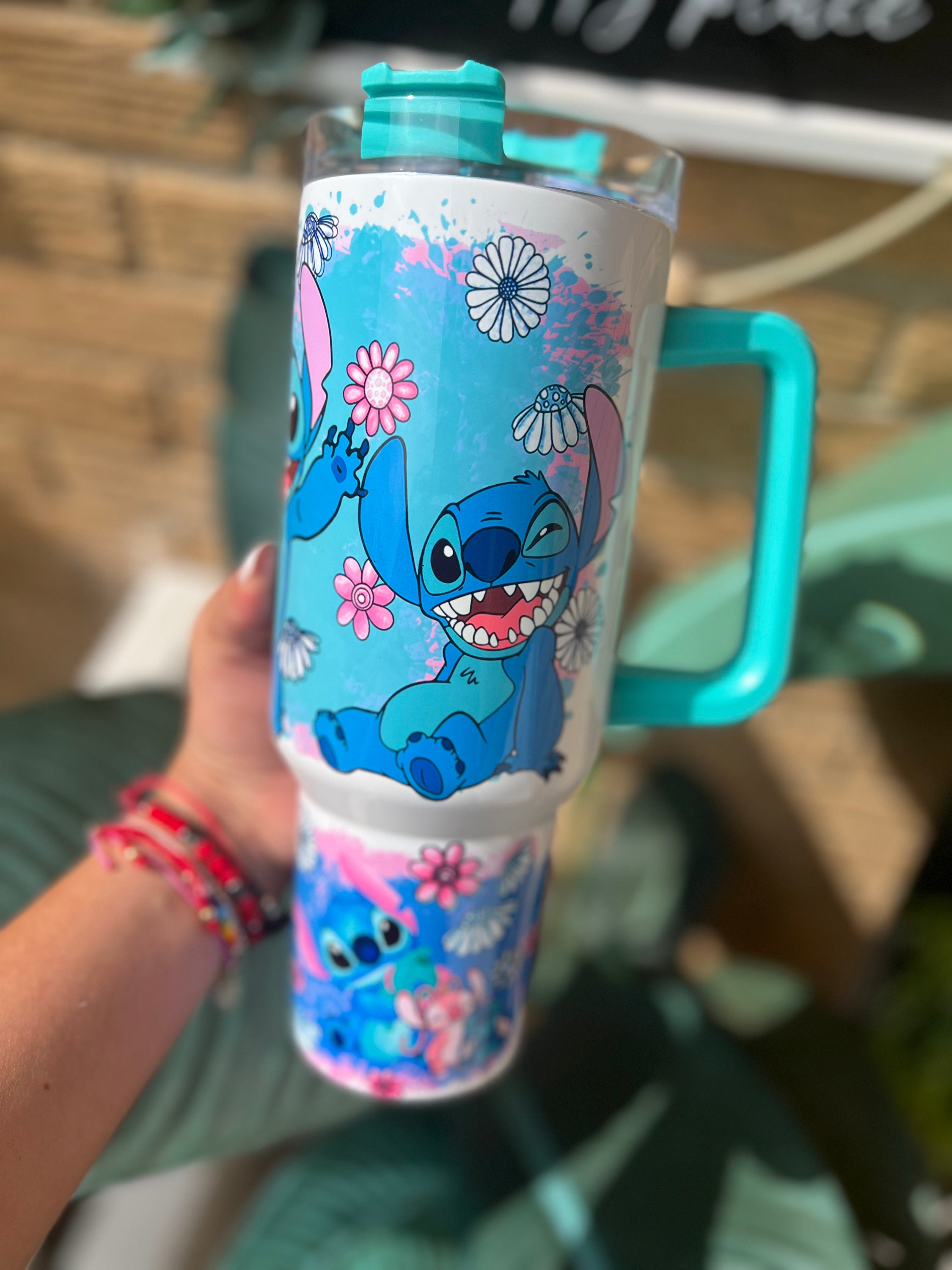 Stitch Stanley Cup 40Oz Christmas Disney Lilo And Stitch Stainless Steel  Tumbler Cartoon Grinch Mode On 40 Oz Travel Cup With Handle Xmas Gift For  Family - Laughinks