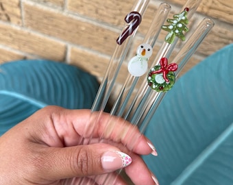 Christmas Glass Straws