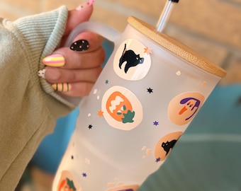 Halloween Cookies 20oz glass tumbler