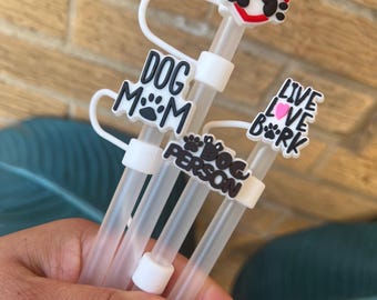 Dog Lover Silicone Straw Topper: Tumbler Accessories (8/10mm)