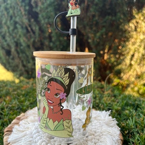 Tiana Glass Can Coffee Mug: Princess and the Frog, Bamboo Lid