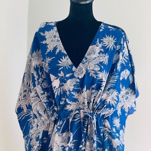 Cotton Kaftan, Indian Floral Kaftan, Long Caftan, Dress For to be Moms, Beach Cover up, Sleepwear, Indian Kaftan, Maxi Dress,Bikini Cover Up