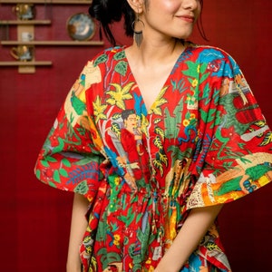 Pure Silk Kaftan Kaaftan Robe Summer Dress Bridal Party Shower Dressing Maxi Tunic Beach Wear Maternity Gown Holiday Leisure Gifts KFN1127