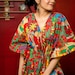 Summer Frida Kahlo Kaftan, Cotton summer wear, Holiday, Beach Cover up, Home dress, lockdown loungewear, maternity, boho, bohemian. 