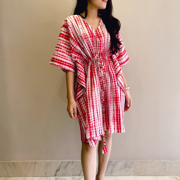 Geometric Print Multi Cotton Maternity Kaftan Calf Length main image 1