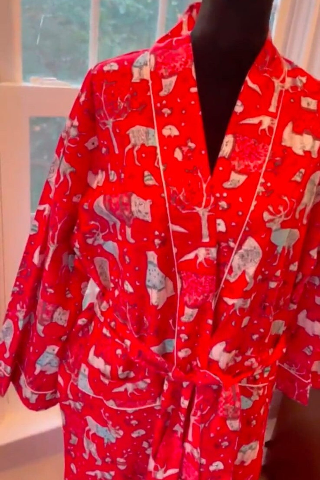 100 Cotton Kimono Robes Pure Cotton Kimono Christmas Print Etsy