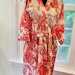 Hand Block Print Kimono Robe, Cotton Bathrobe, Lightweight Cotton Robe, Cotton Dressing Gown, Floral Kimono, Block Printed, Gift For Her