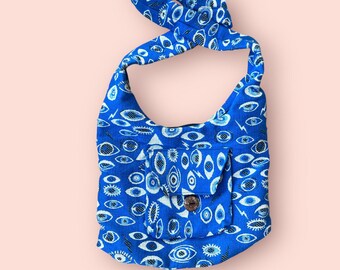 Evil Eye Tote Bag • Esthetische Tote Nazar Amulet Geschenken • Abstract Lucky Minimal Manifesterende Goddelijke Energie Natuurlijke Shopper Tas • Bescherming