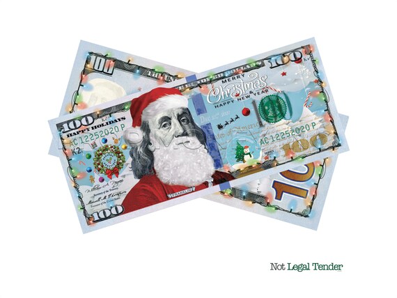  Christmas Novelty Million Dollar Bill Stocking Stuffers 100  Pack (10 Each of 10 Different Designs) : Office Products