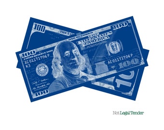Los Angeles Blue Bills | Money Gun Optional | New Series 100 Dollar Novelty Bills | Full Print Custom Fake Prop Money | Collectible Money
