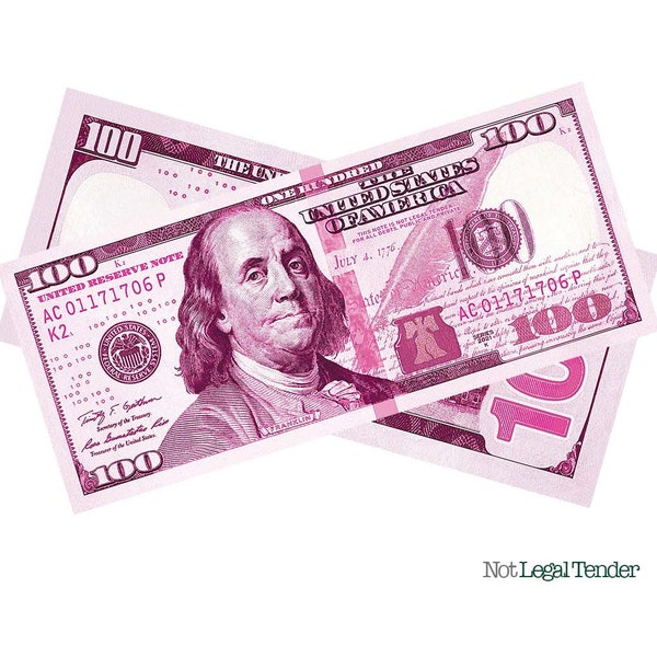 Pink Bills | Money Gun Optional | New Series 100 Dollar Novelty Party Gift Play Pink Collectible Money