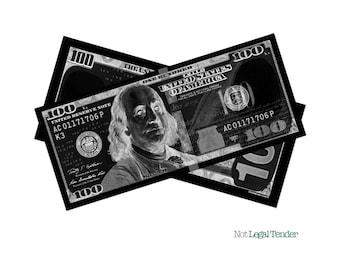 Black & White Novelty Bills: Inverted Monochrome Prop Money