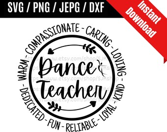 Download Dance Teacher Svg Etsy
