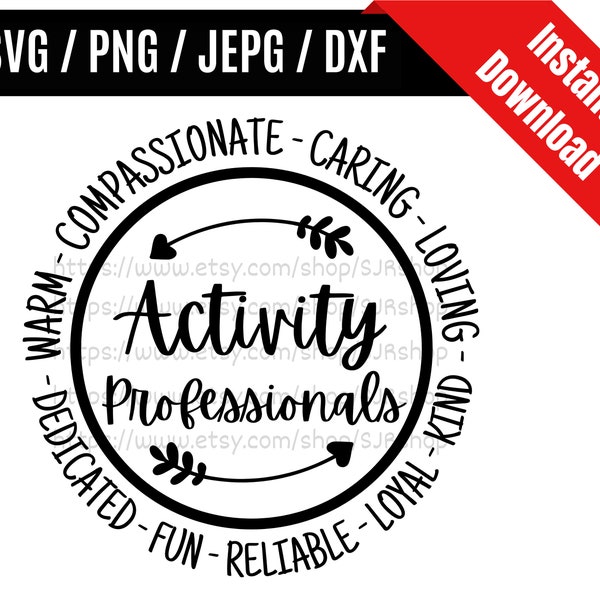 Activity Professionals svg / Activity life svg / Professionals svg / Office Staff Appreciation Gift SVG PNG dxf & jpeg Print Ready Files