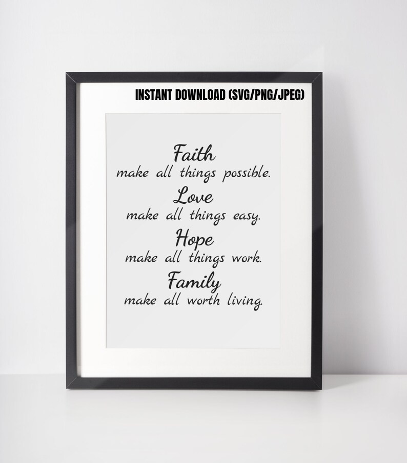 Faith Love Hope Family / Faith Quote Svg / Christian Quote Svg / Love ...