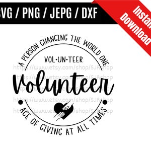 Volunteer svg / Volunteer Work svg / Charity svg / Healthcare Worker svg / Volunteer Appreciation Gift SVG PNG dxf & jpeg Print Ready Files