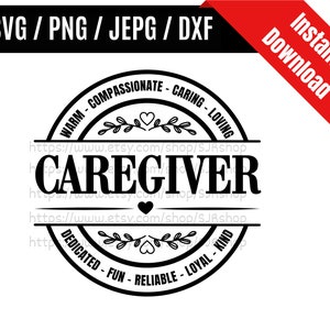 Caregiver svg / Caregiver Life svg / Care Giver svg / Healthcare svg / Care Giver Appreciation Gift SVG PNG dxf & jpeg Print Ready Files