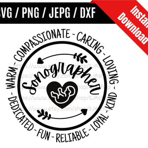 Sonographer svg / Sonography svg / Ultrasound Tech svg / Ultrasound svg / Sonographer Appreciation Gift SVG PNG dxf & jpeg Print Ready Files