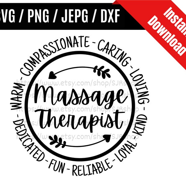 Massage Therapist svg / Massage Therapy svg / MT svg / Therapist svg / Coworker svg / Therapist Gift SVG PNG dxf & jpeg Print Ready Files