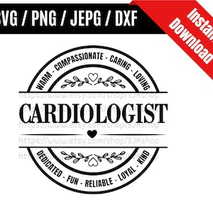 Cardiologist svg / Cardiology Technician svg / Heart Doctor svg / Heartbeat svg / Cardiologist Gift SVG PNG dxf & jpeg Print Ready Files