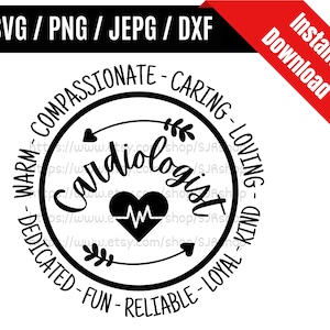 Cardiologist svg / Cardiology Technician svg / Heart Doctor svg / Heartbeat svg / Cardiologist Gift SVG PNG dxf & jpeg Print Ready Files