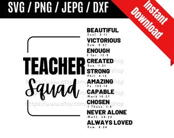 Teacher Squad svg / Teacher Team svg / Teacher Life svg / Back to School svg / Teacher Appreciation Gift SVG PNG dxf & jpeg Print File