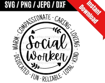 Social Worker svg / Social Work svg / Social Services svg / Super Power svg / Services Gift Idea SVG PNG dxf & jpeg Print Ready Files