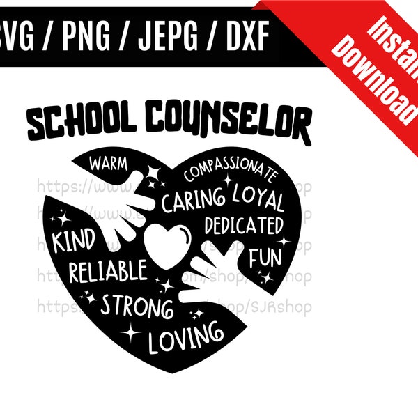 School Counselor svg / Counselor svg / Coworker svg / Back to School svg / Teacher svg / Services Gift SVG PNG dxf & jpeg Print Ready Files