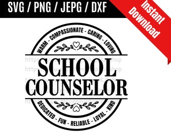 Doradca szkolny svg / Doradca svg / Współpracownik svg / Powrót do szkoły svg / Nauczyciel svg / Prezent z usług SVG PNG dxf i jpeg Pliki gotowe do druku